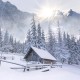 CHALET - Lampe à Poser 80 cm - Décor Neige et Montagne