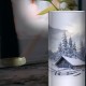 CHALET - Lampe à Poser 80 cm - Décor Neige et Montagne