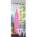 Voilage EMPIRE, BUILDING NEW YORK 135x250 cm decoration chambre adolescent