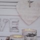 LOVE - Toile Motif Coeur & Bougies - Cadre en bois 30 x 40