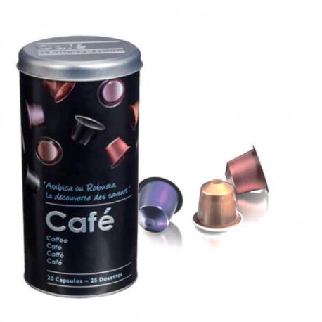 EDGAR - Boîte Métallique Ronde - Boîte Capsules de Café