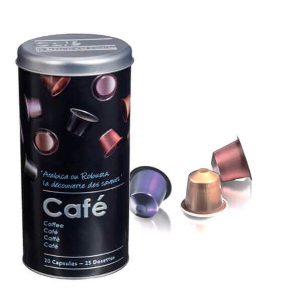 AUCHAN Boite à dosettes café en métal pas cher 