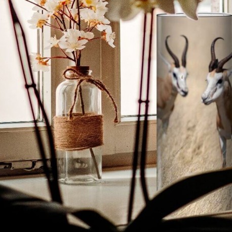 KENYA - Lampe de Chevet 30 cm - Motif Gazelles Afrique 