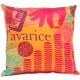 AVARICE - Coussin Carré 30 x 30 cm - Message Brodé Velours