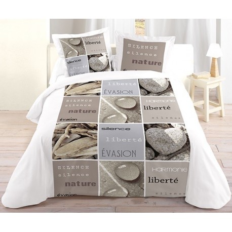 LIBERTE NATURE - Housse de couette 140x200 - Chambre Zen - Kolorados