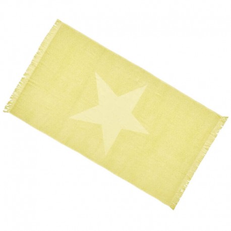 PYLA - Drap de Bain 90 x 160 - Motif Etoile de Mer - Lemon