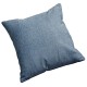 COBALT - Coussin 40x40 Bleu Uni - Coton Chambray Velours