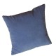 COBALT - Coussin 40x40 Bleu Uni - Coton Chambray Velours