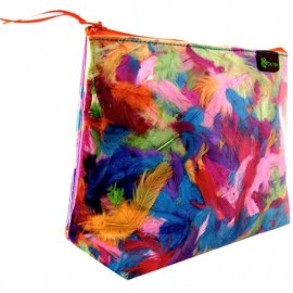 Pochette TOLUCA PLUMAS trousse de toilette à plumes colorées