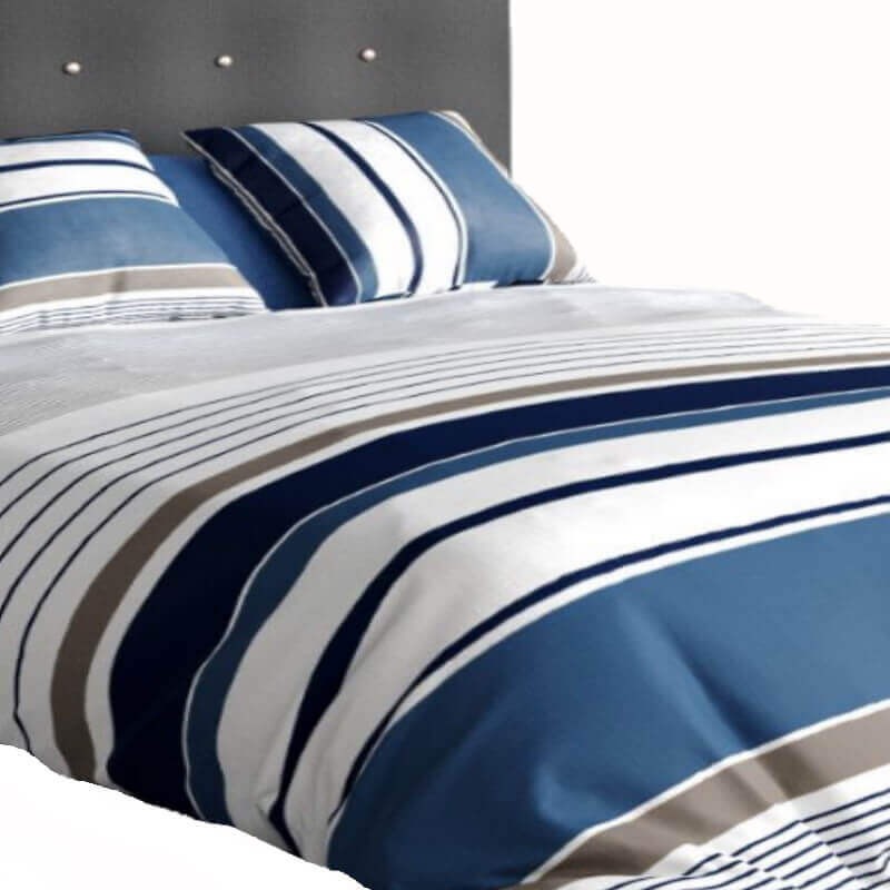 Housse de couette Percale 220x240 Bleu marine