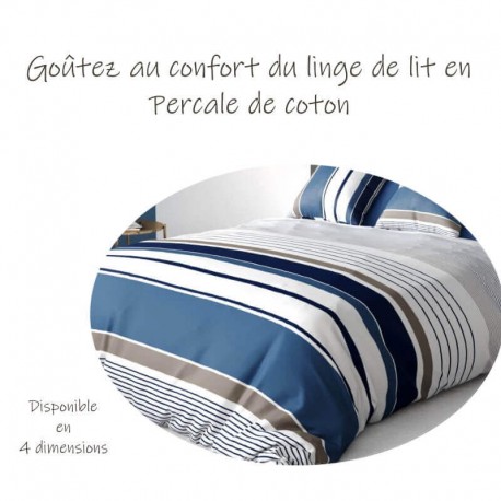 SETE - Parure Housse de Couette 200x200 - Lit Ado Junior - Kolorados