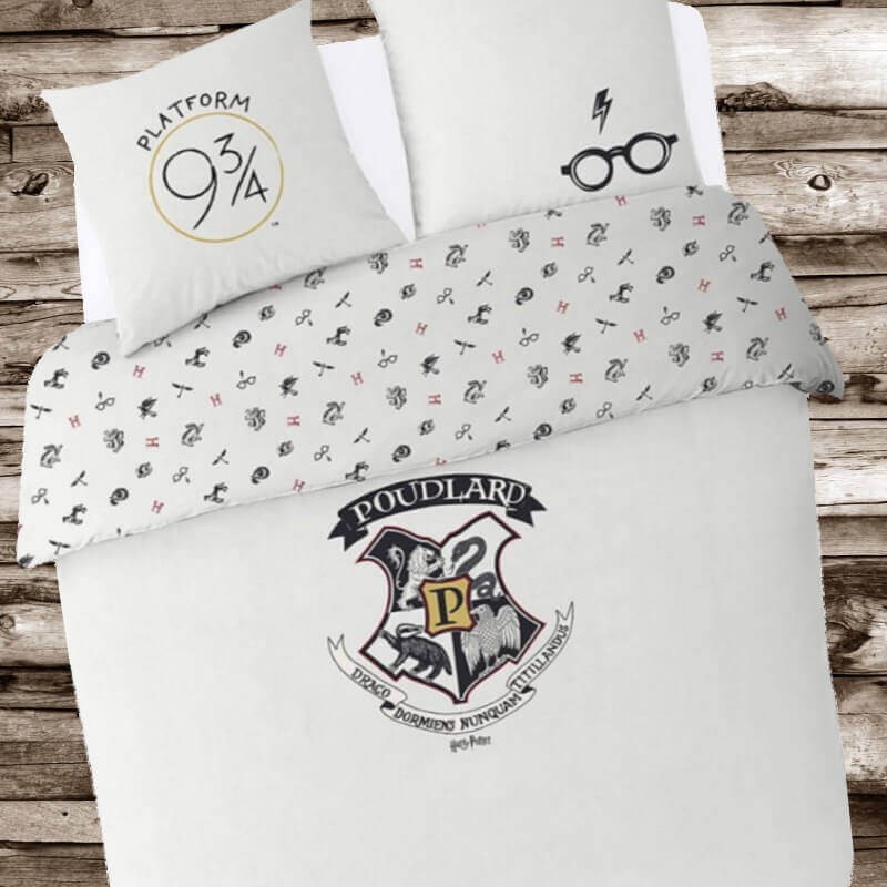 Harry Potter - Parure de Lit Coton Enfant Poudlard - Housse de