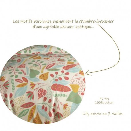 LILLY - Housse de Couette 240 x 260 cm - Imprimé Floral