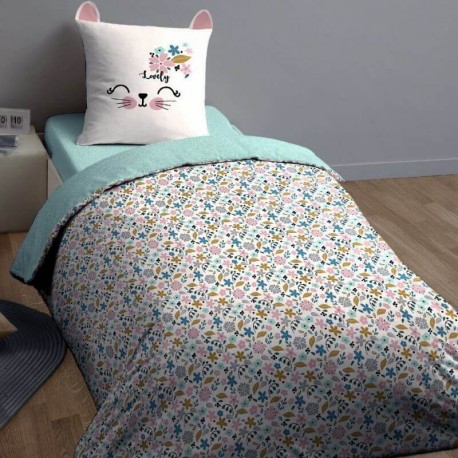 Housse de couette enfant en coton bio motif décor animaux - Kolorados