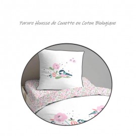 EZY - Housse de Couette 140 x 200 cm - Motif Fleur Oiseau