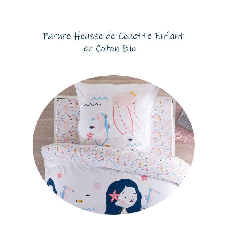 CROISIC - Housse de Couette 140x200 - Déco Chambre Enfant - Kolorados