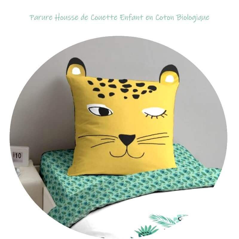 Housse de couette enfant en coton bio motif décor animaux - Kolorados