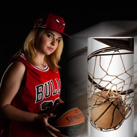 BASKET - Lampe à Poser 80 cm - Décor Ballon Basketball