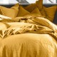 CELONY - Housse de Couette 220 x 240 - Lin Uni Jaune