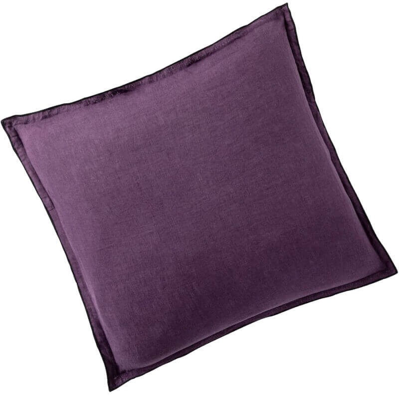 ARLES - Taie d'Oreiller Unie 65x65 - Taie Carrée Violet - Kolorados