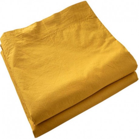 GUERET - Drap Plat 240 x 300 cm - Percale - Uni Jaune