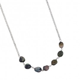 ELODIE - Collier Argent - Pierres Tourmalines Noires