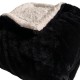 SEVRIER - Plaid Sherpa 130 x 170 Polaire Noir Doublé