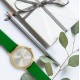 LAURA - Montre Femme - Boîtier Doré - Bracelet Vert