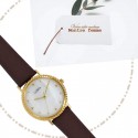 LAURA - Montre Femme - Boîtier Doré - Bracelet Marron