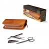 Coffret Manucure Peau Marron - Maroquinerie Effet Cuir