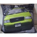 Coussin EMPIRE 40x40cm imprimé taxi dans New York, voiture fluo