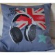 Coussin BEST STREET : Union Jack branché écouteurs