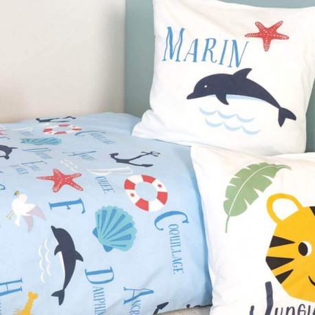 Housse De Couette 135X200 Poissons Crustacés Colorés Duvet 1 Personne  Microfibrehousse De ​Couette Enfant avec Fermeture Éclair Papure De Lit  Enfant