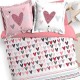 CARA - Housse de Couette 200 x 200 cm - Motif Coeurs