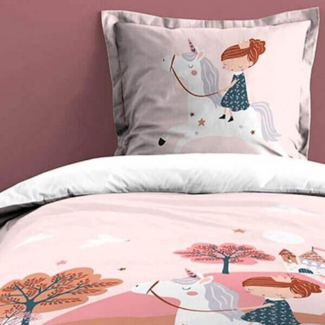 Housse de couette 140 x 200 cm + taie - Princesse