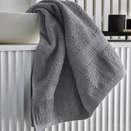 FACTORY - Serviette Eponge - Linge de Toilette Gris 50 x 70
