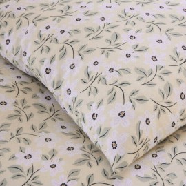 AELIA - Parure de lit A Fleurs - 220 x 240 cm - Gaze de Coton