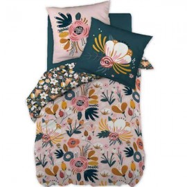 LOREA - Parure de Lit Enfant - Imprimé Fleurs - 140 x 200 cm