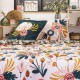 LOREA - Parure de Lit Coton - Imprimé Fleurs - 220 x 240 cm