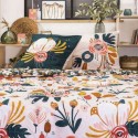 LOREA - Parure de Lit Coton - Imprimé Fleurs - 220 x 240 cm
