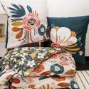 LOREA - Parure de Lit Adulte - Imprimé Fleurs - 240 x 260 cm