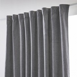 CASEO - Rideau Polaire Gris - Galon Fronceur - 140 x 260 cm