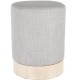 ALFRED - Pouf Rond - Gris clair - Socle MDF