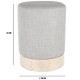 ALFRED - Pouf Rond - Gris clair - Socle MDF
