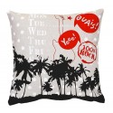 PALMIERS Housse de coussin 40x40 cm motif palmier - noir gris rouge