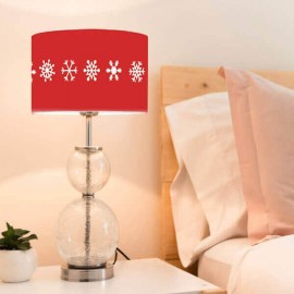MERIBEL - Abat-Jour Rouge - Design Flocons de Neige