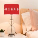 MERIBEL - Abat-Jour Rouge - Design Flocons de Neige