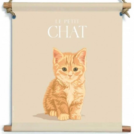 ABRICOT - Décoration Murale en Toile - Chaton Roux