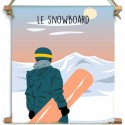 FREERIDE - Décoration Murale - Toile Neige et Snowboard