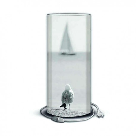 LARUS - Lampe de chevet 30 cm - Motif Mouette Mer Voilier